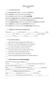 English Worksheet: Hotel California