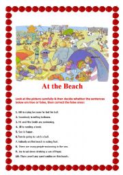 English Worksheet: At the Beach