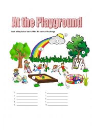 English Worksheet: PLAYGROUND VOCABULARY