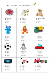 English Worksheet: TOYS