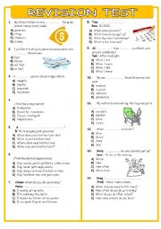 REVISION TEST FOR SEVENTH GRADERS TWO PAGES