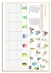 English Worksheet: My week