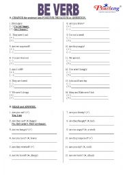 English Worksheet: To be Verb