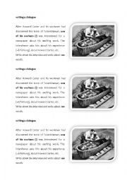 English Worksheet: writing task, dialogue, Egypt, 