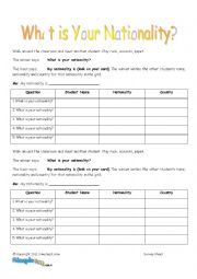 English Worksheet: countries