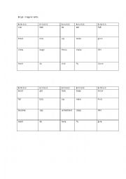 English Worksheet: bingo irregular verbs