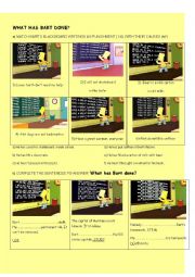 English Worksheet: What has Bart Simpson done?