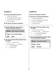 English Worksheet: Oral Quizz