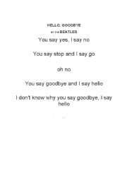 Learn English with the Beatles: Hello, Goobye