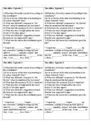 English Worksheet: The Office Episode 2