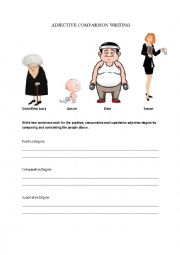English Worksheet: Comparing People-The Three Types of Adjectives