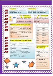 English Worksheet: REPORTED  SPEECH