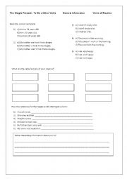 English Worksheet: Simple Present and General Information