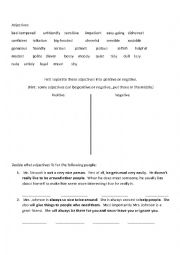 English Worksheet: Advanced Personality Adjectives