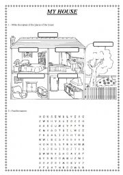English Worksheet: My House
