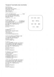 English Worksheet: David Guetta-Dangerous Song Worksheet