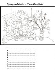 English Worksheet: Easter and Spring - Name the objects