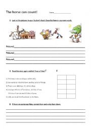 English Worksheet: The horse can count! 
