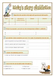 English Worksheet: Rickys story of addiction