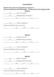 English Worksheet: Learning English through Songs - Reported Questions
