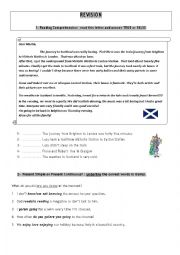 English Worksheet: Revision to start a Pre-Intermediate level
