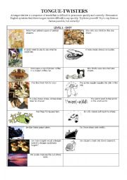 English Worksheet: Tongue-twisters level 1