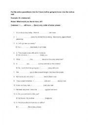 English Worksheet: future tense