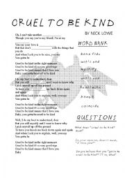 English Worksheet: KINDNESS WORKSHEET #2 - 