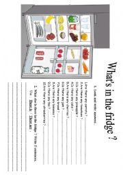 English Worksheet: Whats in the fridge ?