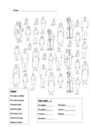 English Worksheet: Family count
