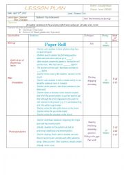 English Worksheet: Present Perfect-Lesson Plan 