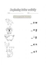 Beginning letter activity