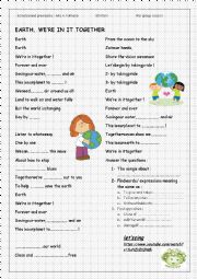 English Worksheet: Earth were in it together