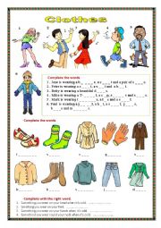 English Worksheet: Clothes