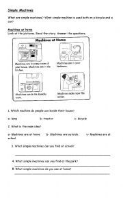 English Worksheet: Simple machines- Reading Street