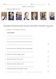 English Worksheet: royal family quiz