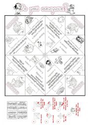 English Worksheet: Environment and Nature Cootie Catcher