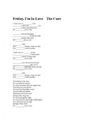 English Worksheet: Friday Im In love