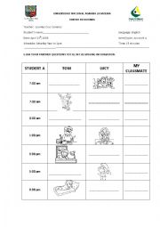 English Worksheet: daily routines