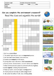 English Worksheet: Environment