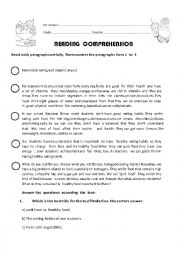 English Worksheet: Reading  Comprehension