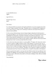 English Worksheet:  cause and effect : writing brain drain 