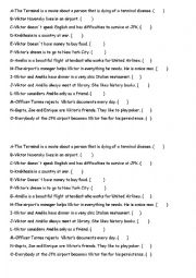 English Worksheet: film - the terminal