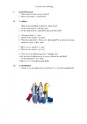English Worksheet: Tourism and travelling. Speaking