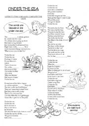 Under The Sea Esl Worksheet By Flor86