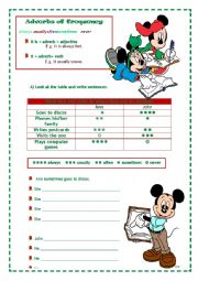 English Worksheet: frequency adverbs