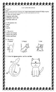 English Worksheet: THE CAT AND THE IGUANAS