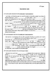 English Worksheet: simple past and past progressive