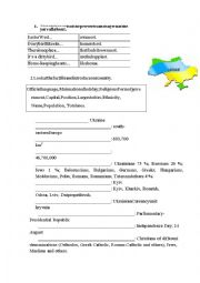 English Worksheet: Ukraine. THE NATIONAL SYMBOLS OF UKRAINE