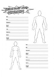 English Worksheet: DESIGN A SUPERHERO